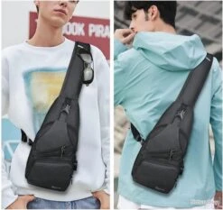 Sac à Dos Bandouliere Sacoche Homme Chargement USB Vélo Course Pêche Camping Randonnée Voyage Noir -Nitecore Boutique 00008 Sac a Dos Bandouliere Sacoche Homme Chargement USB Velo Course Peche Camping Randonnee Voyage Noir