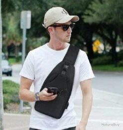 Sacoche Homme à Bandouliere Sac à Dos Chargement USB Vélo Course Pêche Camping Randonnée Voyage Noir -Nitecore Boutique 00008 Sacoche Homme a Bandouliere Sac a Dos Chargement USB Velo Course Peche Camping Randonnee Voyage Noir