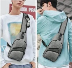 Sacoche Sac à Dos à Bandouliere Chargement USB Vélo Course Pêche Camping Randonnée Voyage Gris -Nitecore Boutique 00008 Sacoche Sac a Dos a Bandouliere Chargement USB Velo Course Peche Camping Randonnee Voyage Gris