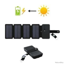 X5 Chargeur Panneau Solaire Extérieur Pliable USB Idéal Pour Le Camping, La Randonnée Et La Pêche -Nitecore Boutique 00008 x5 Chargeur Panneau Solaire Exterieur Pliable USB Ideal pour le Camping la Randonnee et la Peche