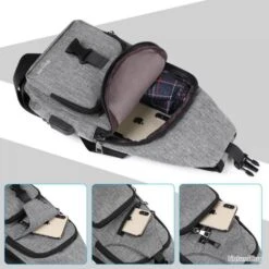 Sacoche Sac à Dos à Bandouliere Chargement USB Vélo Course Pêche Camping Randonnée Voyage Gris -Nitecore Boutique 00009 Sacoche Sac a Dos a Bandouliere Chargement USB Velo Course Peche Camping Randonnee Voyage Gris