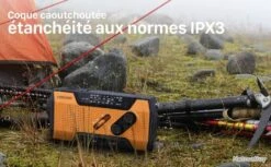 Radio Solaire Portable AM FM NOAA Batterie 2000mAh Manivelle Météo SOS Lampes LED Chargeur Randonnée -Nitecore Boutique 00010 Radio Solaire Portable AM FM NOAA Batterie 2000mAh Manivelle Meteo SOS Lampes LED Chargeur Randonnee
