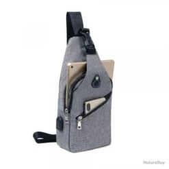 Sac à Dos Bandouliere Sacoche Homme Chargement USB Vélo Course Pêche Camping Randonnée Voyage Gris -Nitecore Boutique 00010 Sac a Dos Bandouliere Sacoche Homme Chargement USB Velo Course Peche Camping Randonnee Voyage Gris