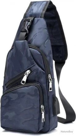 Sac à Dos Sacoche Bandouliere Chargement USB Vélo Course Camping Randonnée Voyage Camouflage Bleu -Nitecore Boutique 00010 Sac a Dos Sacoche Bandouliere Chargement USB Velo Course Camping Randonnee Voyage Camouflage Bleu