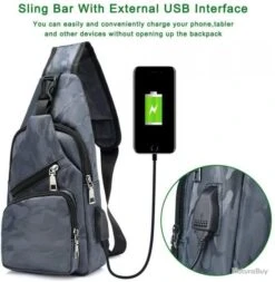 Sac à Dos Sacoche Bandouliere Chargement USB Vélo Course Camping Randonnée Voyage Camouflage Gris -Nitecore Boutique 00010 Sac a Dos Sacoche Bandouliere Chargement USB Velo Course Camping Randonnee Voyage Camouflage Gris