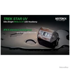 Nextorch Lampe Frontale Trek Star - White & UV LED - 140 Lumens -Nitecore Boutique 00011 Lampe Frontale Trek Star White UV LED 140 Lumens