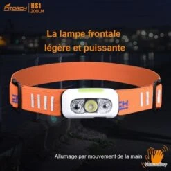 Fitorch HS1R Lampe Frontale Rechargeable - 200 Lumens - Serre Tête Orange -Nitecore Boutique 00026 Fitorch HS1R lampe frontale rechargeable 200 Lumens