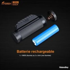 Fitorch HS2R Lampe Frontale Recharg. - 500 Lumens - Serre Tête Bleu - 1 X 18650 -Nitecore Boutique 00034 Fitorch HS2R lampe frontale recharg. 500 Lumens