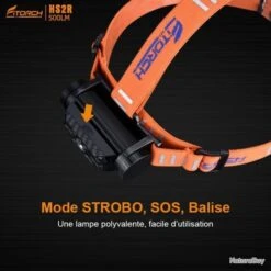 Fitorch HS2R Lampe Frontale Recharg. - 500 Lumens - Serre Tête Bleu - 1 X 18650 -Nitecore Boutique 00036 Fitorch HS2R lampe frontale recharg. 500 Lumens